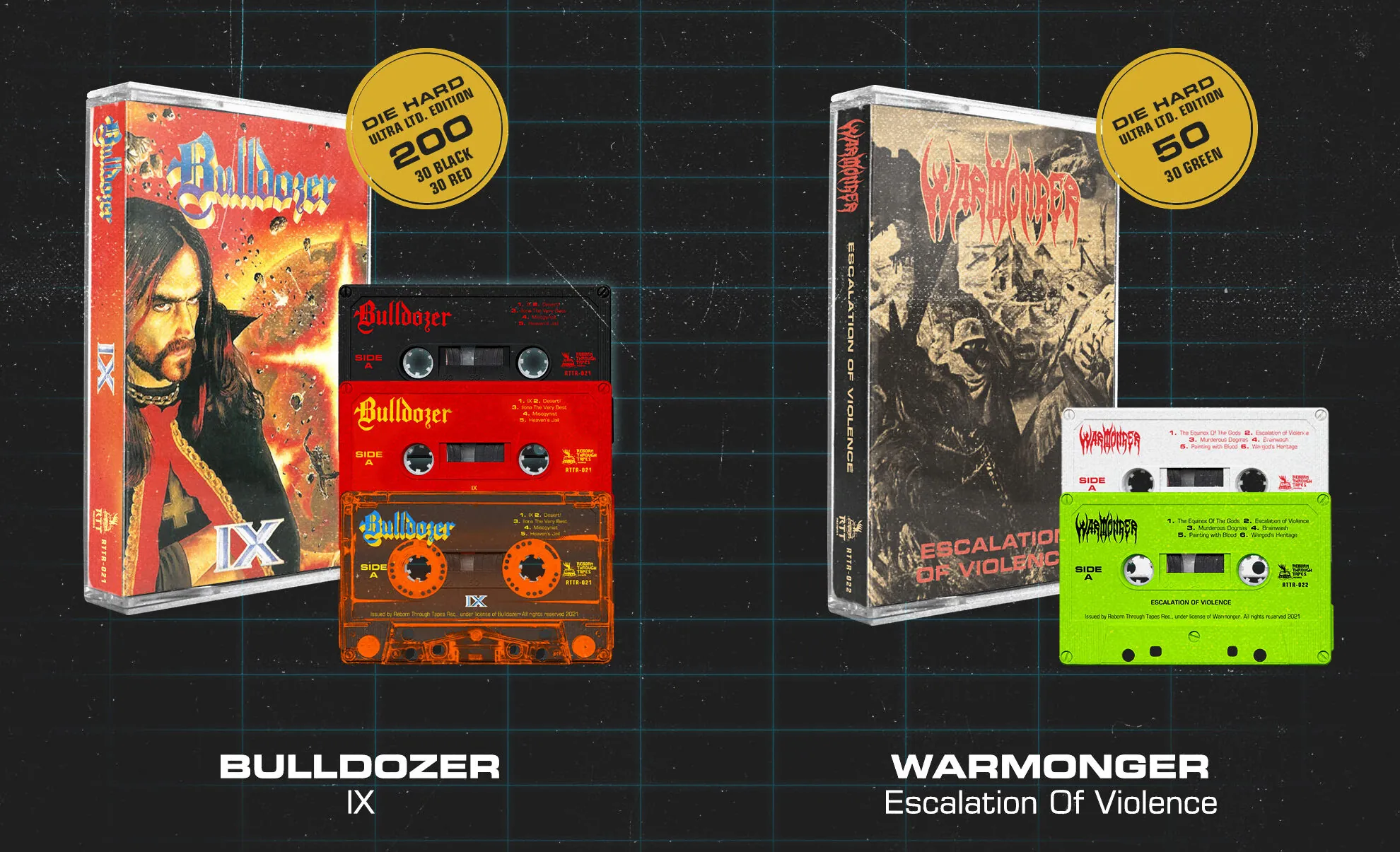 Bulldozer, Warmonger: nuove ristampe limitate in musicassetta