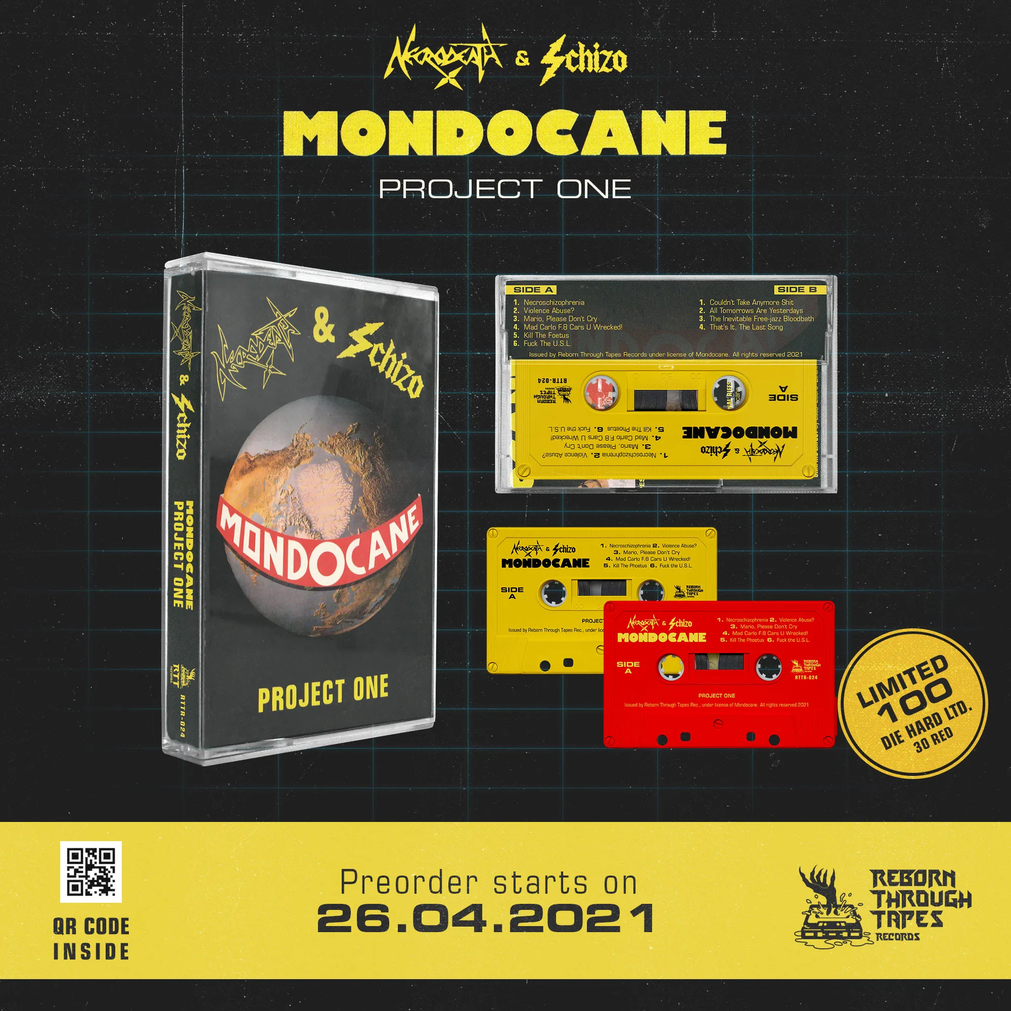 Necrodeath & Schizo "Mondocane Project One" e Discharge: nuove ristampe in musicassetta