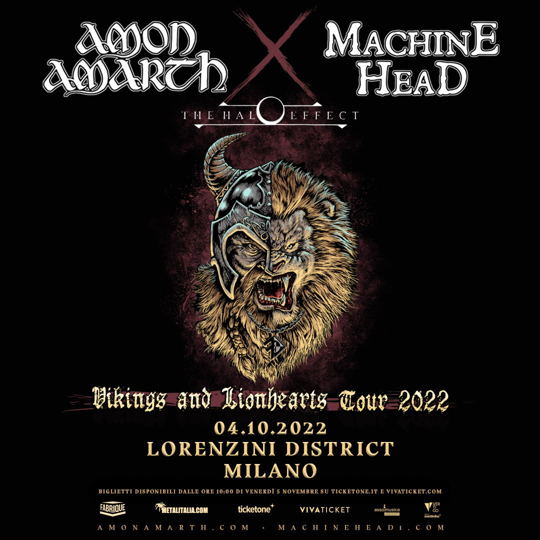 Amon Amarth, Machine Head: annunciato il tour da co-headliner, una data in Italia!