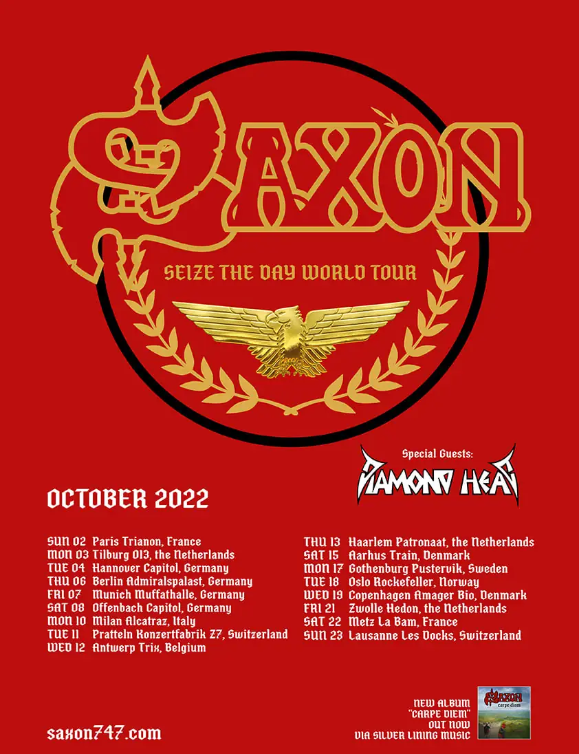 Saxon: dal vivo in Italia a ottobre con i Diamond Head