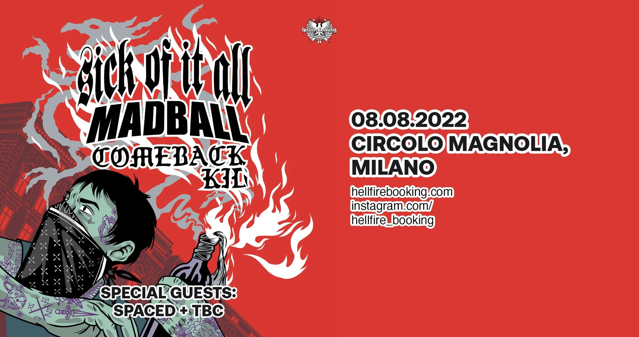 Sick of it All, Madball e Comeback Kid: a Milano ad agosto