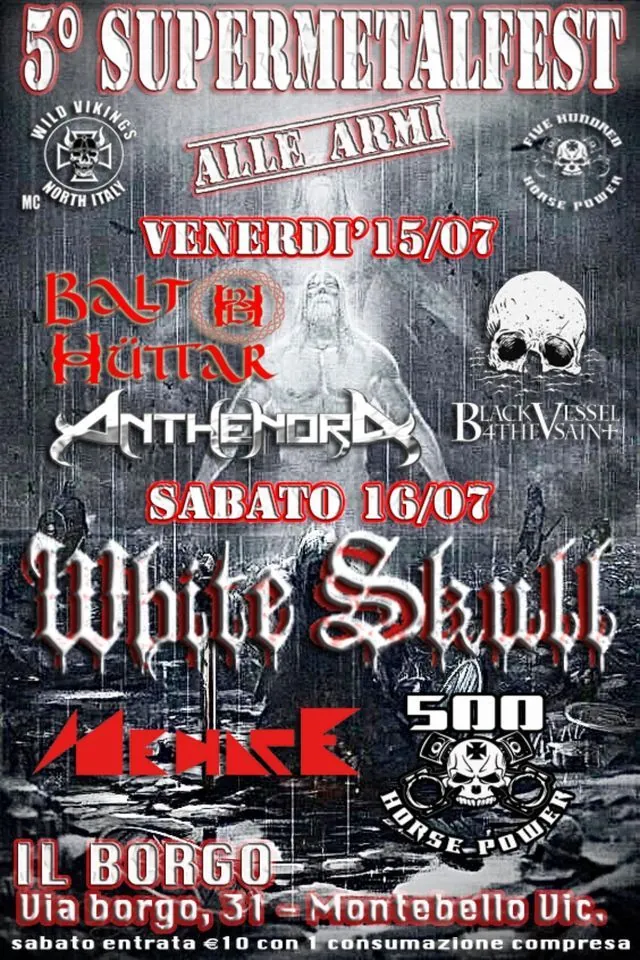 Supermetalfest: al via la quinta edizione con White Skull, Balt Huttar, Anthenora e molti altri