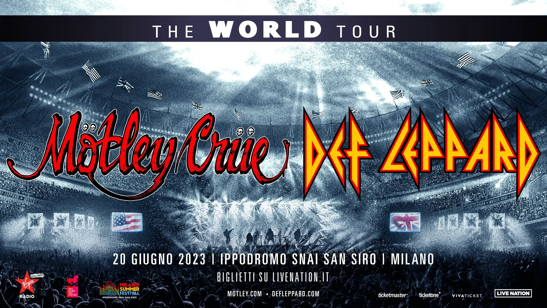 Mötley Crüe: annunciano la data Italiana del The World Tour