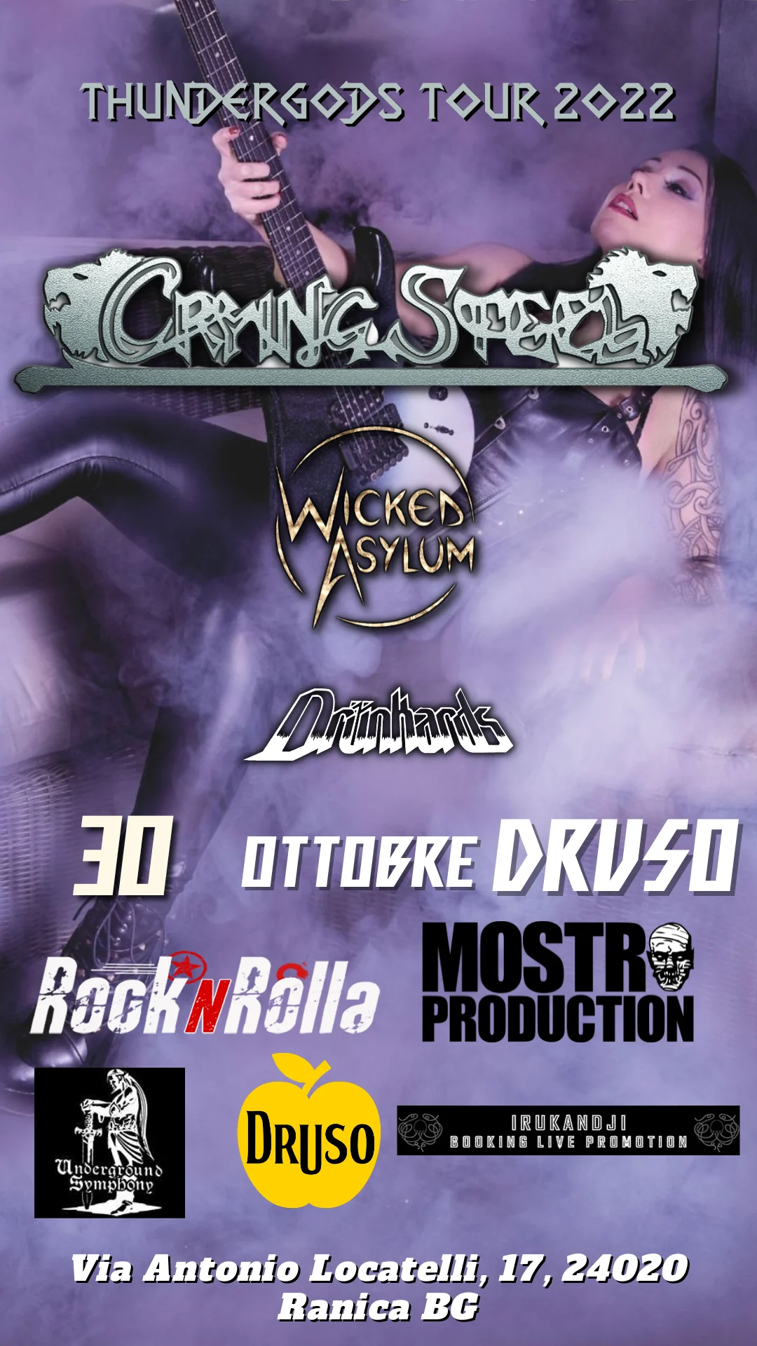 Crying Steel: gli orari del concerto di domenica 30 ottobre al Druso di Ranica (BG)