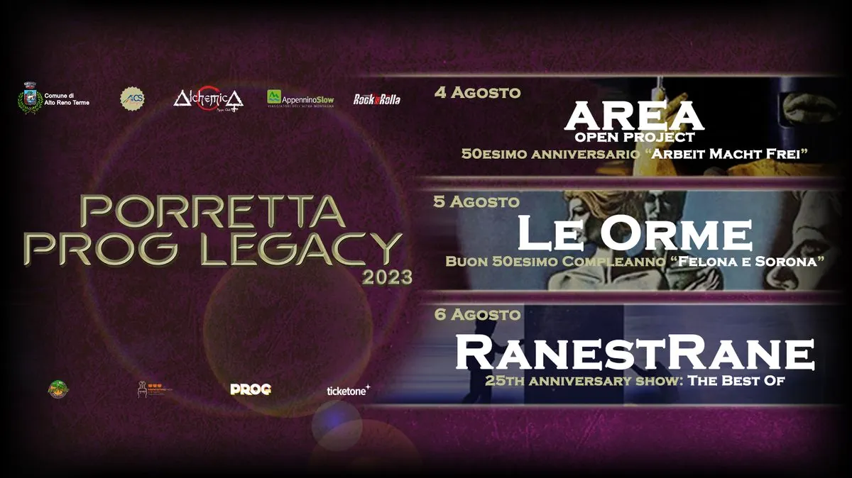 Porretta Prog Legacy 2023: live a Porretta Terme dall'4 al 6 agosto