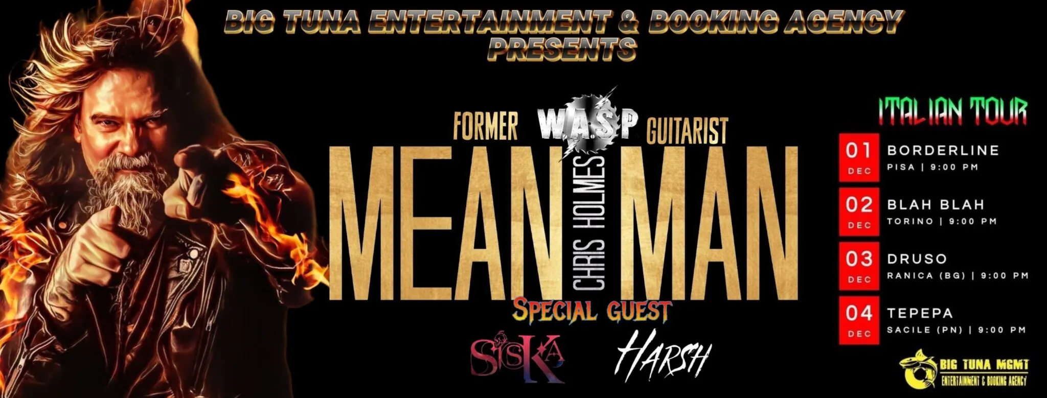 WASP: quattro date dal vivo in Italia per l'ex chitarrista Chris Holmes