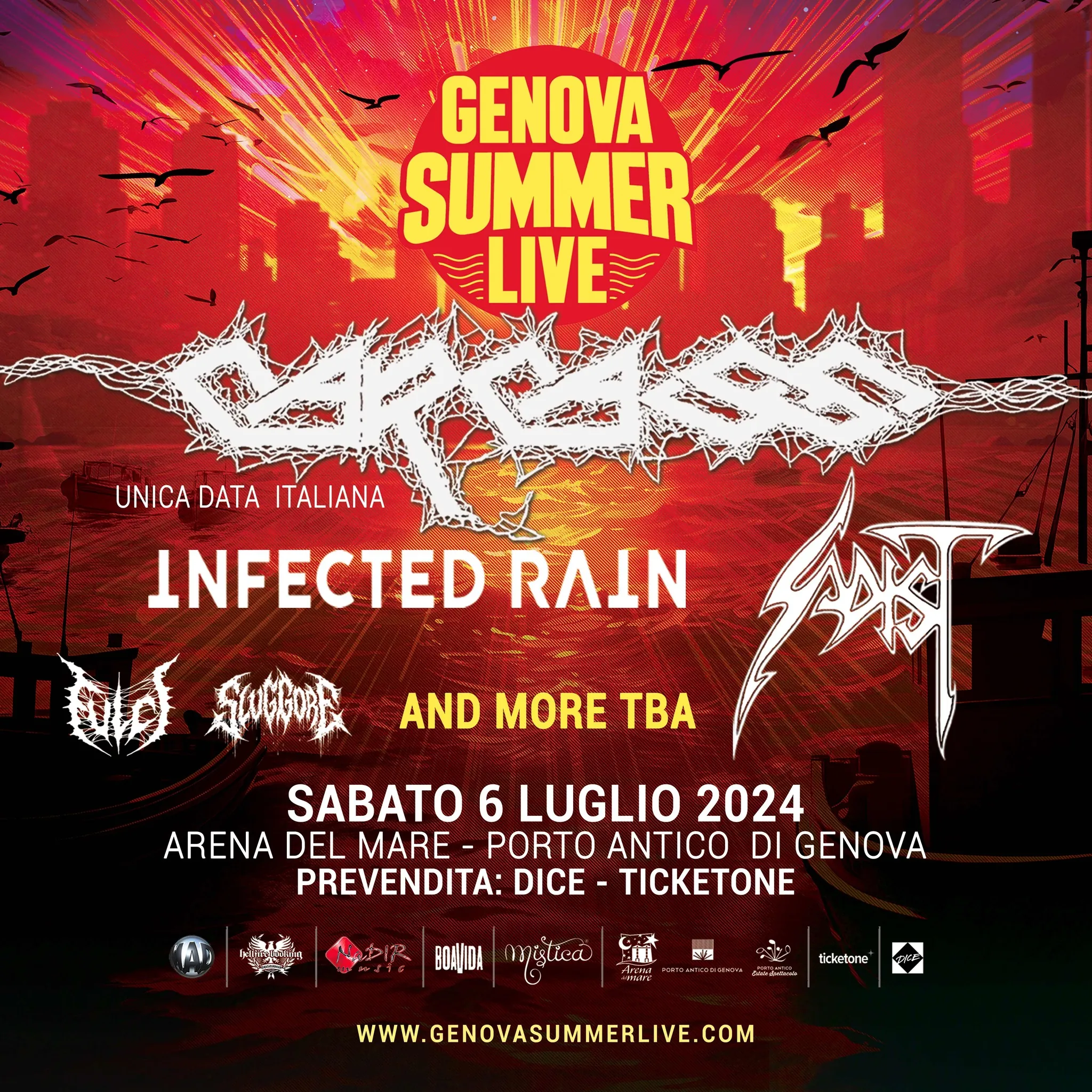 Concorso: vinci biglietti per il Genova Summer Live con Carcass, Infected Rain e altri!