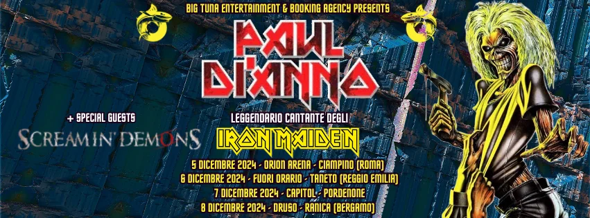 Paul Di'Anno: quattro date dal vivo in Italia, in apertura gli Screamin' Demons