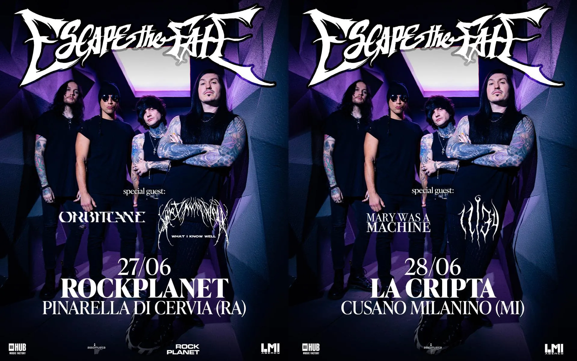 Escape The Fate: annunciati gli opener delle date italiane